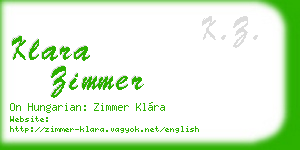 klara zimmer business card